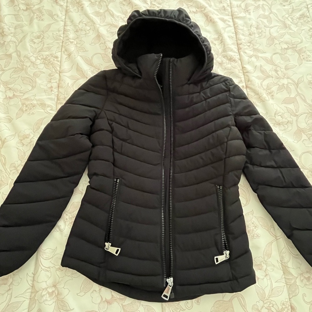 Calvin Klein Women's Black Hooded Puffer Jacket XS - Picture 2 of 11